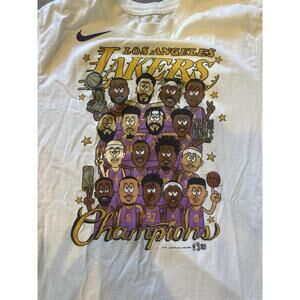 Los Angeles Lakers Nba Championship Roster T-Shirt Sz M Lebron Champs